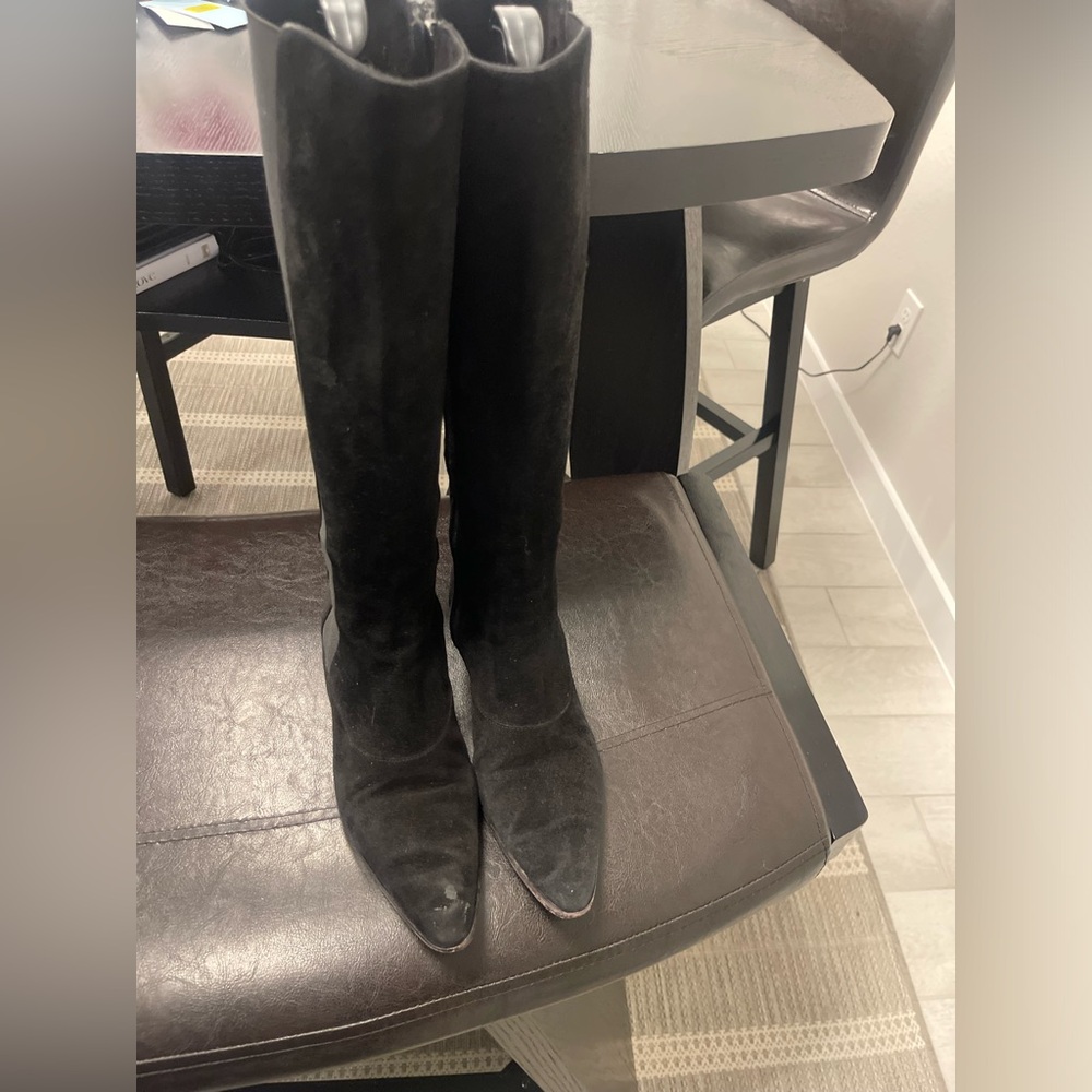 Authentic Prada suede side zipper pointy toe riding boots 38 - Picture 2 of 11